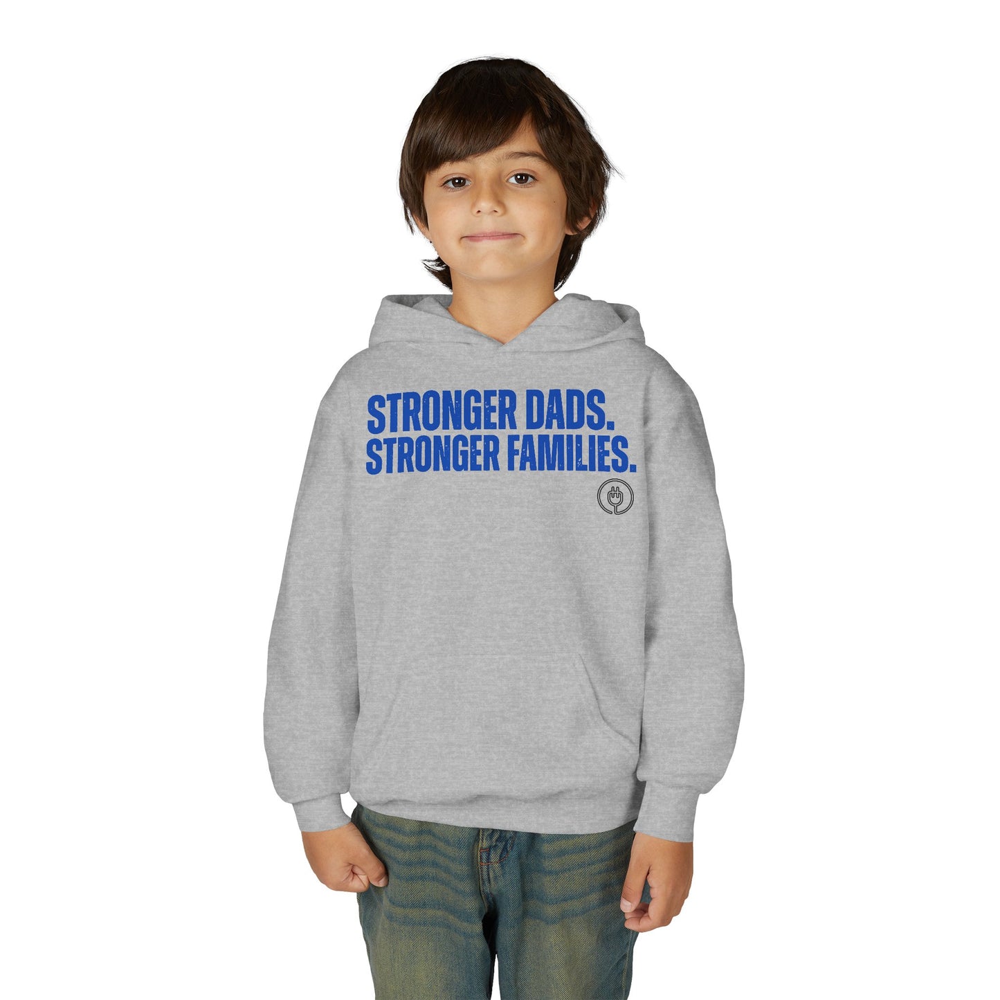 Youth Hoodie - "Stronger Dads. Stronger Families." Inspirational Kid’s Pullover