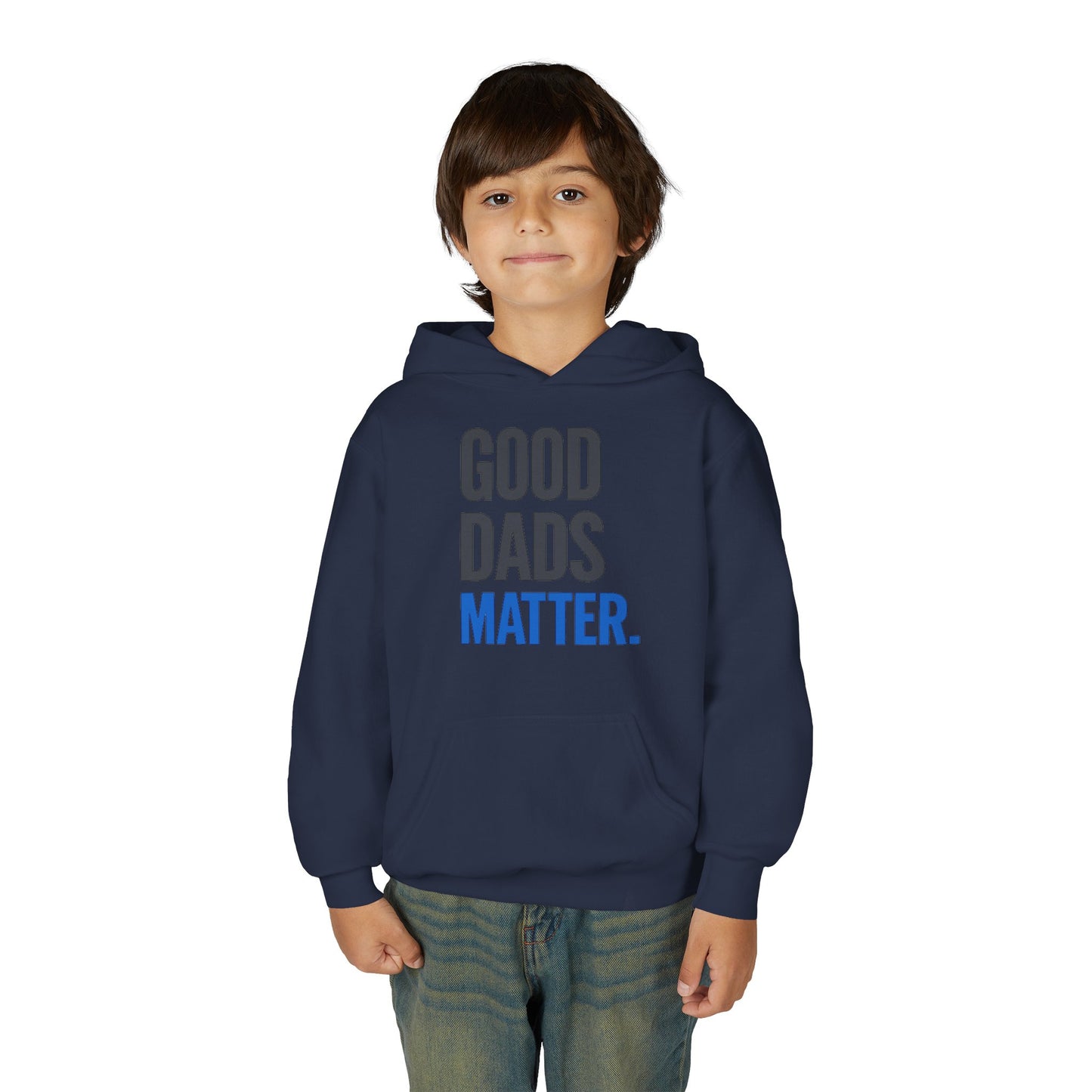 Good Dads Matter Black & Blue Youth Hoodie