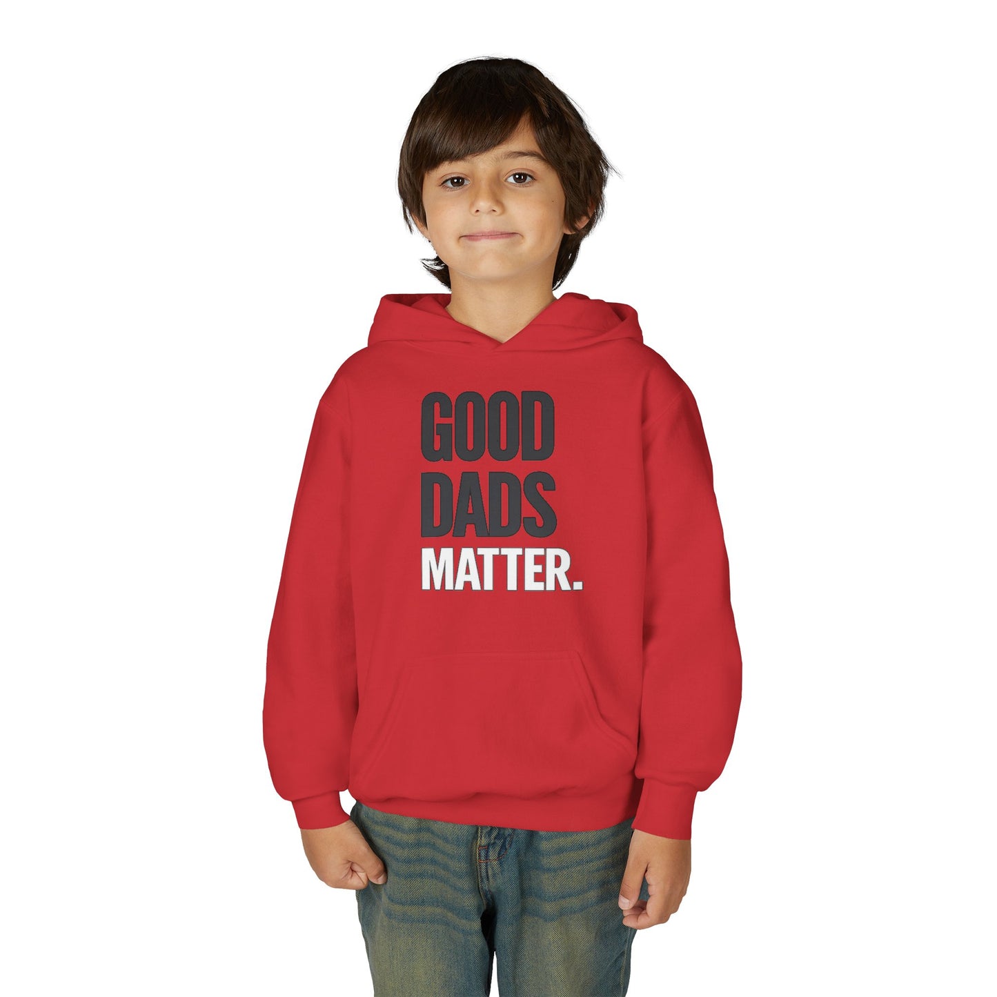 Good Dads Matter. Black and White Youth Hoodie