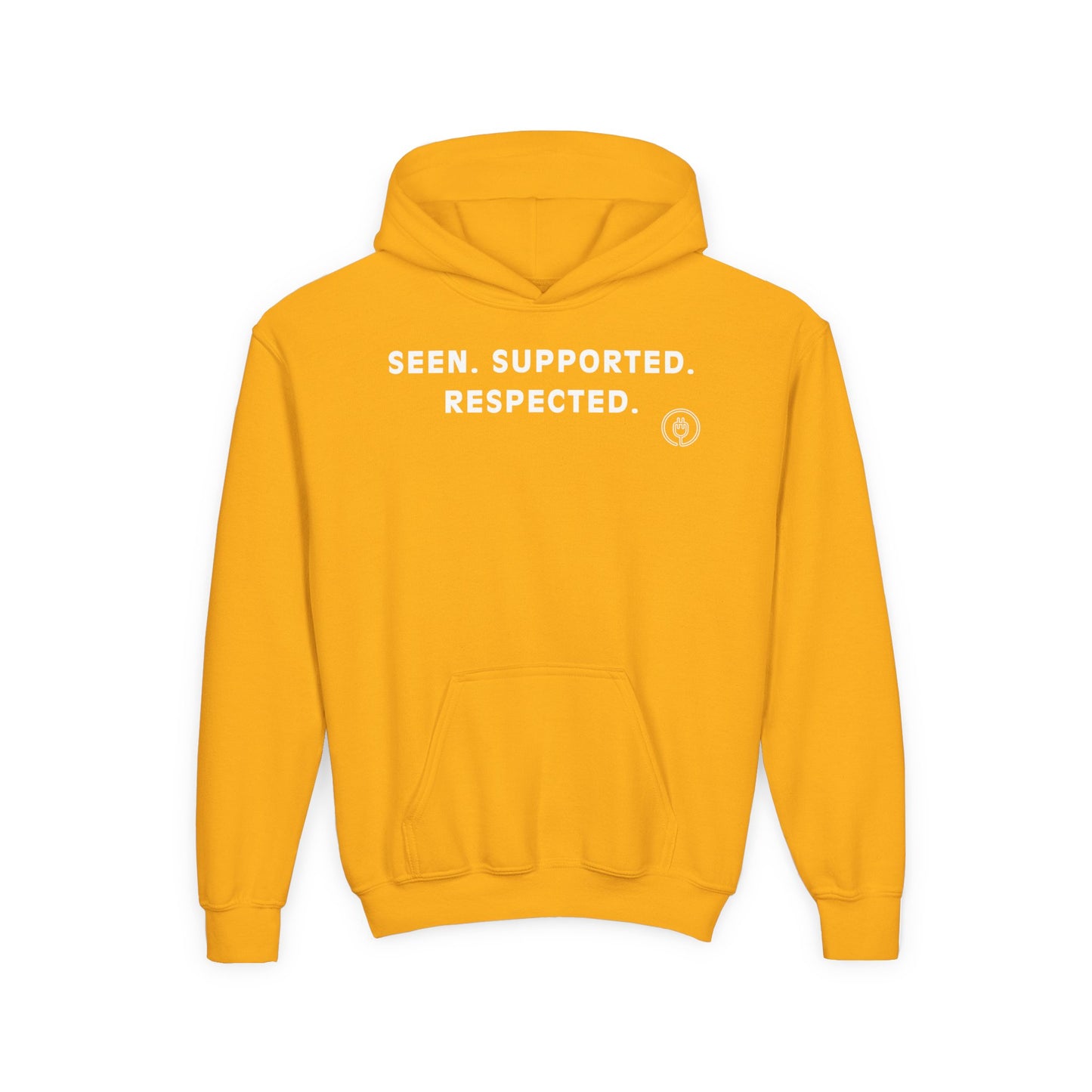 Youth Hoodie — "Seen. Supported. Respected." Empowerment Pullover
