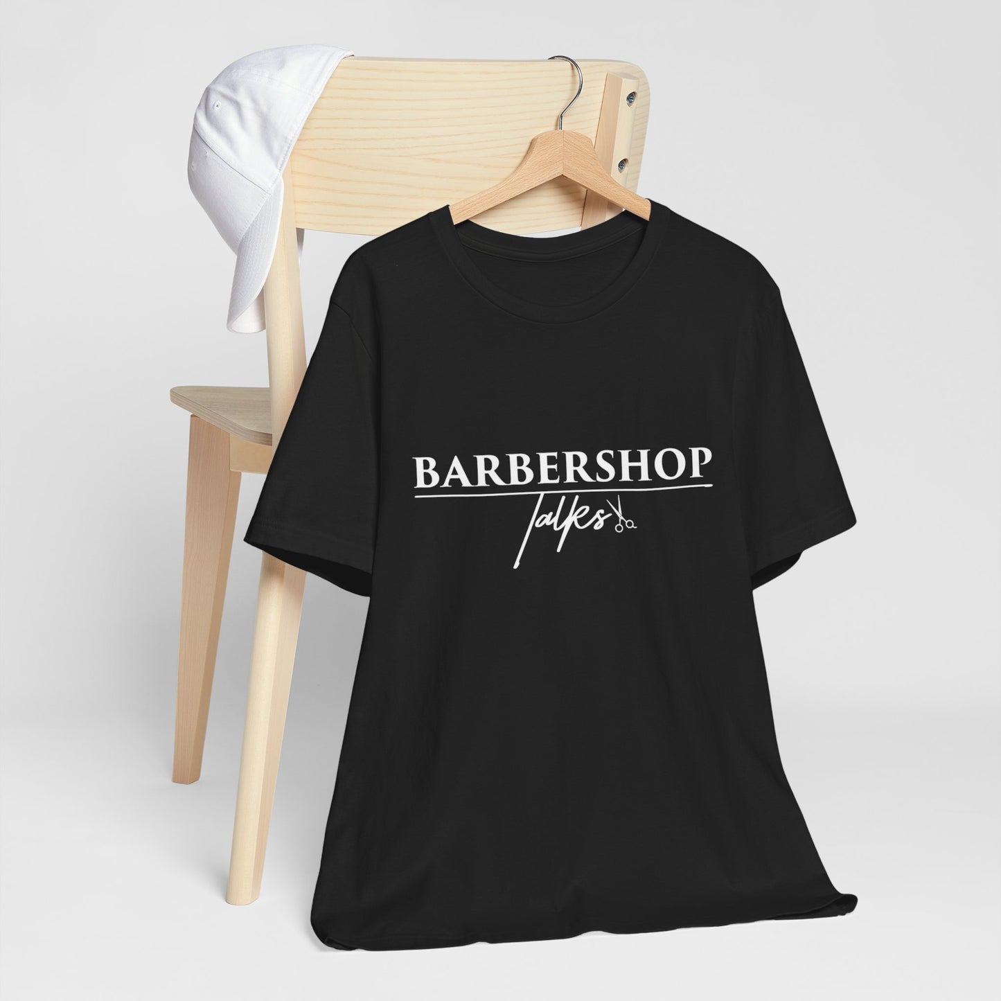 Barbershop Talk Tee — Casual Barber Shop Graphic T-Shirt