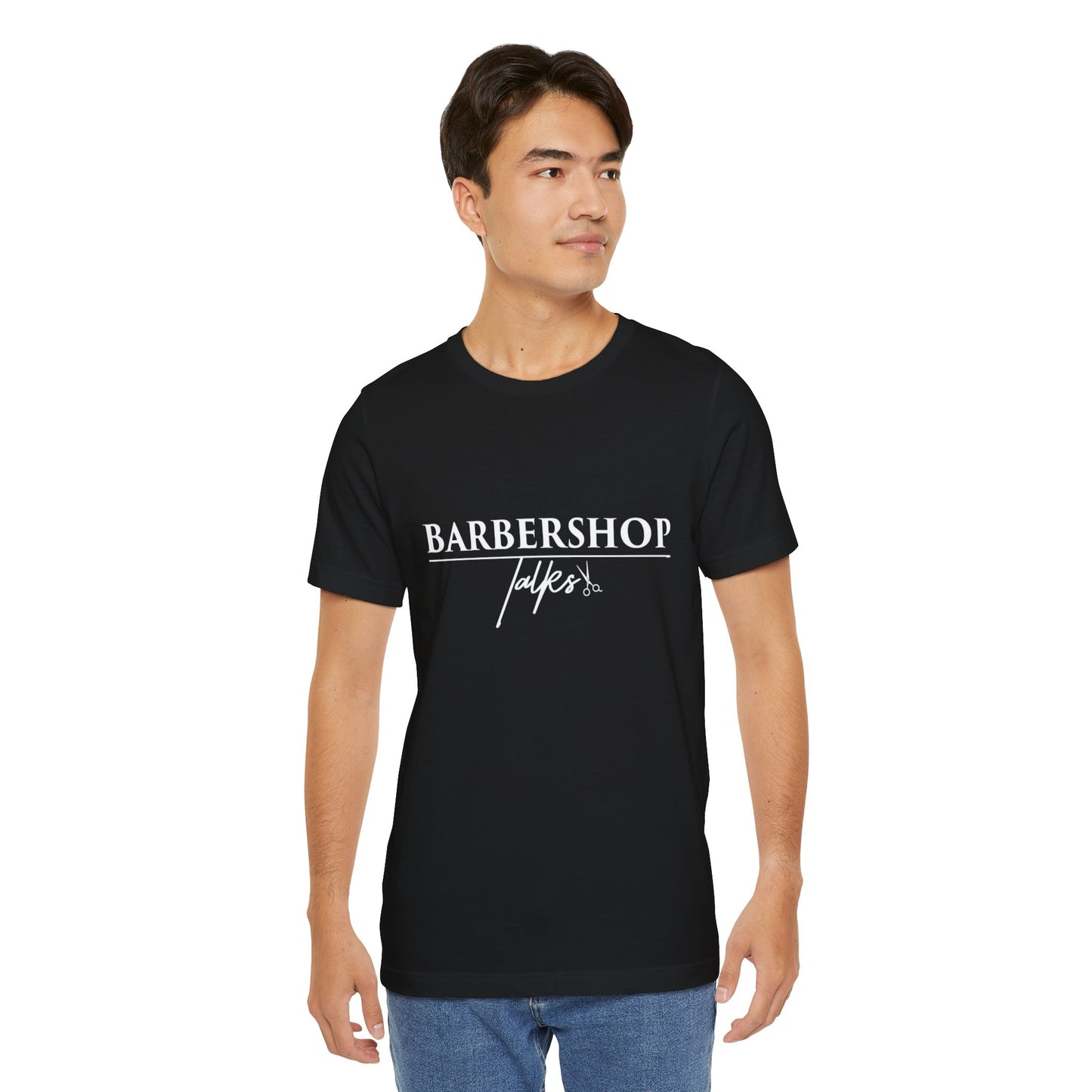 Barbershop Talk Tee — Casual Barber Shop Graphic T-Shirt