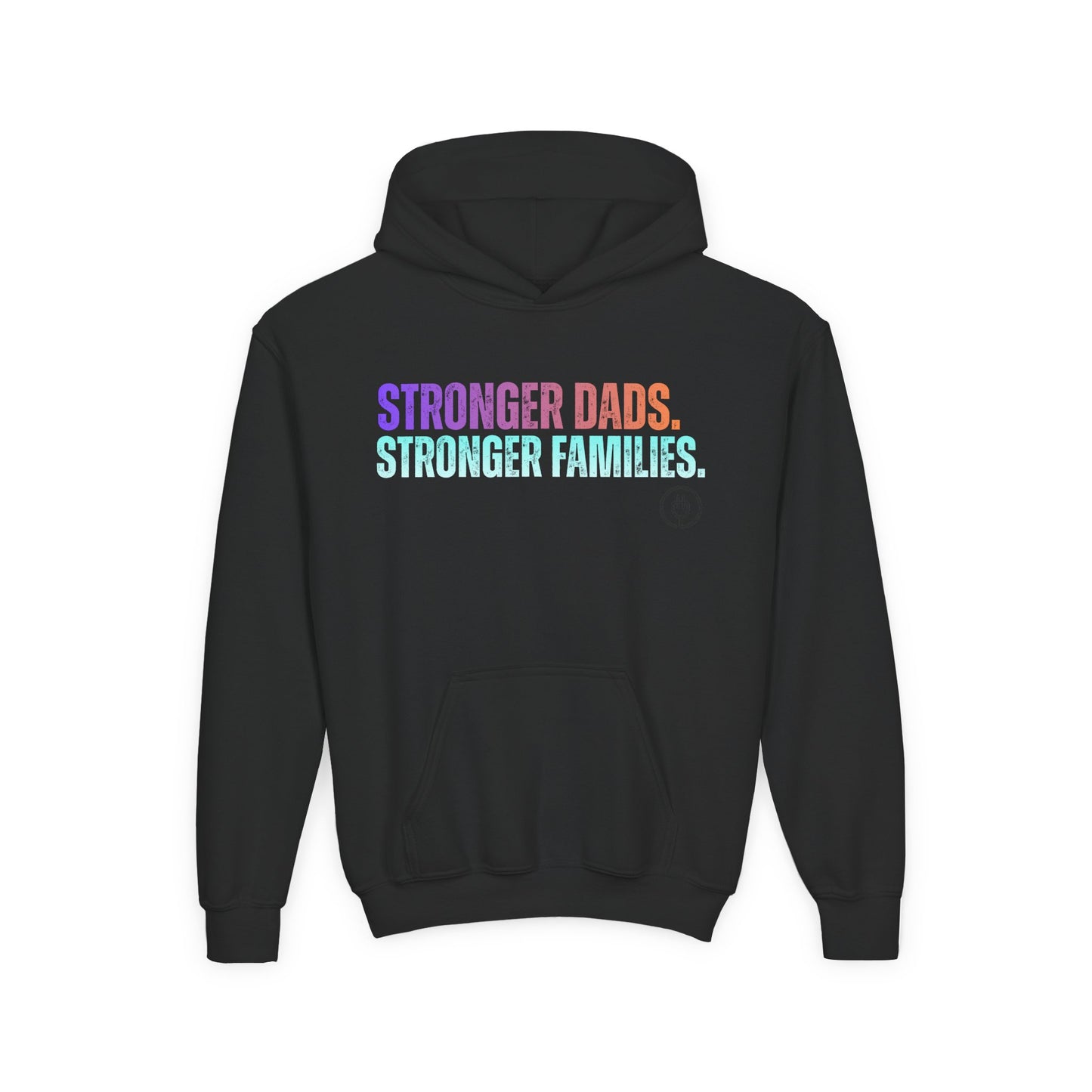 Youth Hoodie - "Stronger Dads. Stronger Families." Pastel Empowerment Pullover