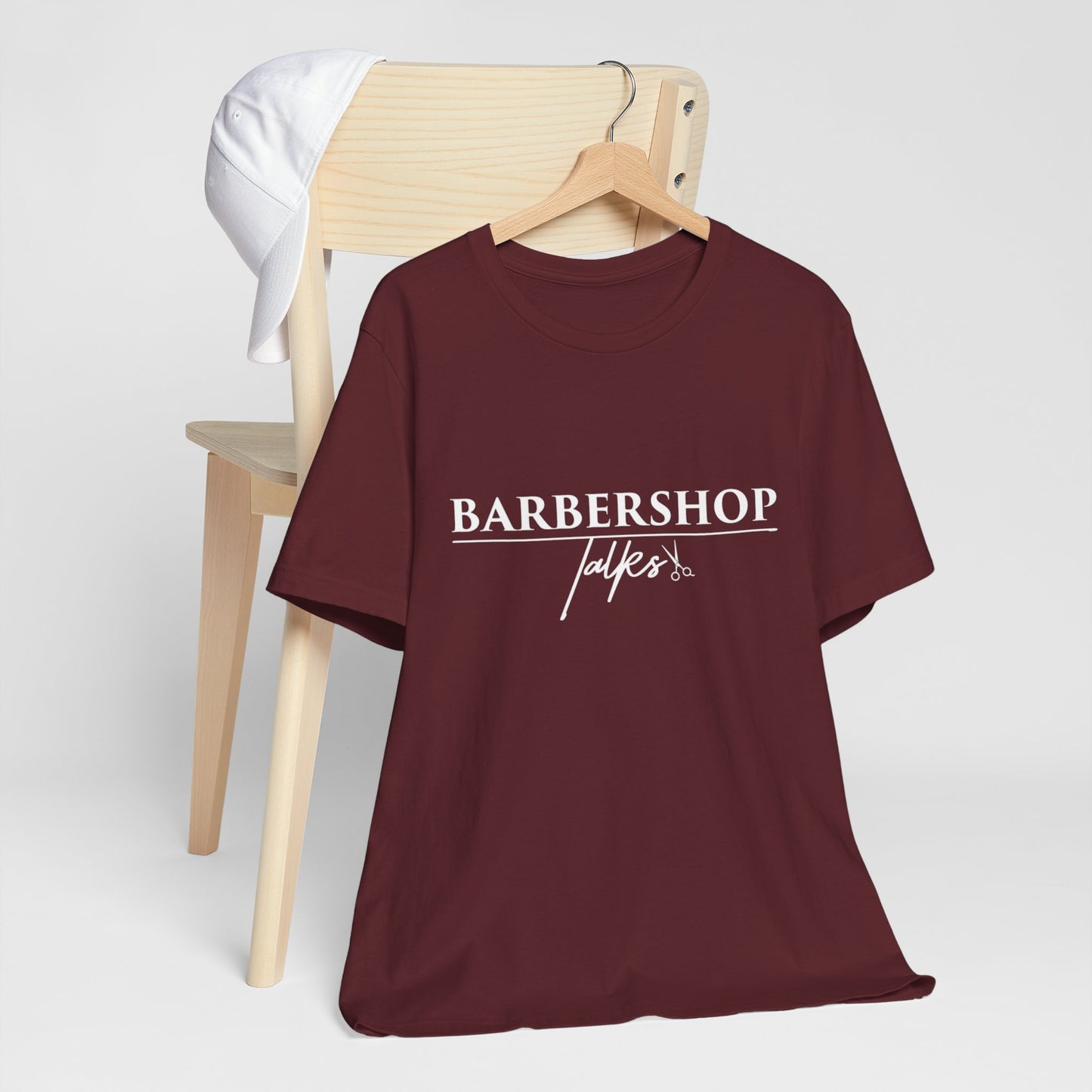 Barbershop Talk Tee — Casual Barber Shop Graphic T-Shirt