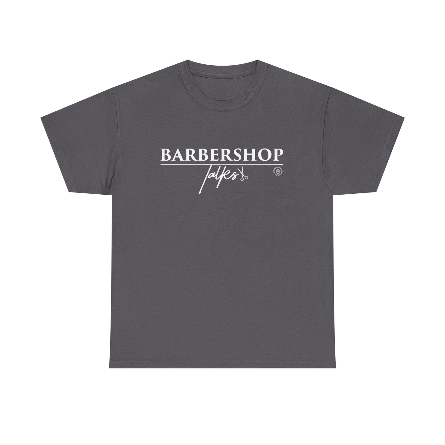 Barbershop Talk Logo White Shirt