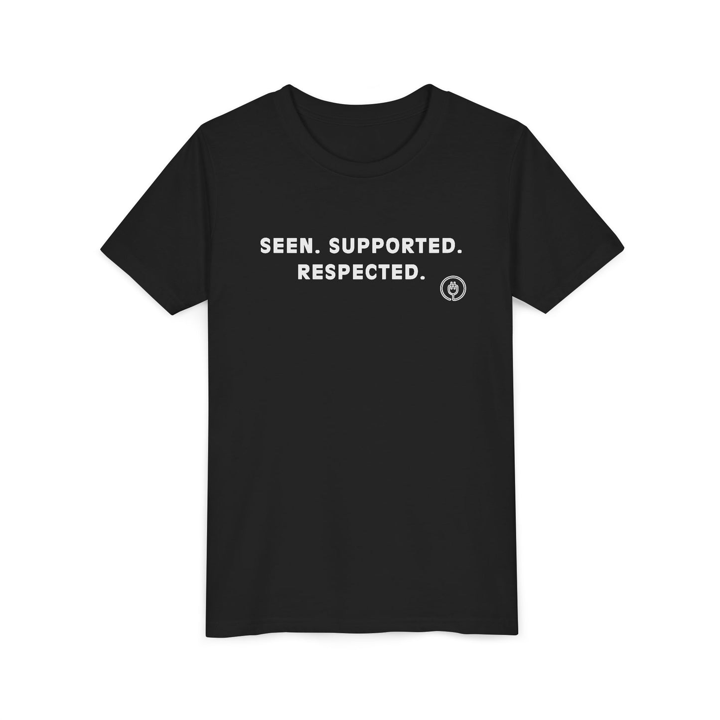 Seen. Supported. Respected. Youth Tee — Empowerment Kids Short Sleeve Shirt
