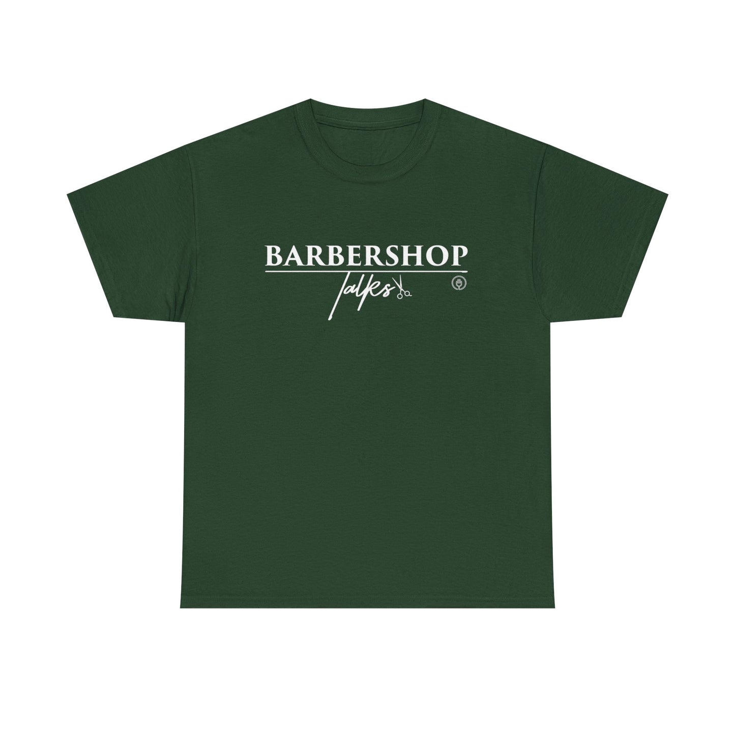 Barbershop Talk Logo White Shirt