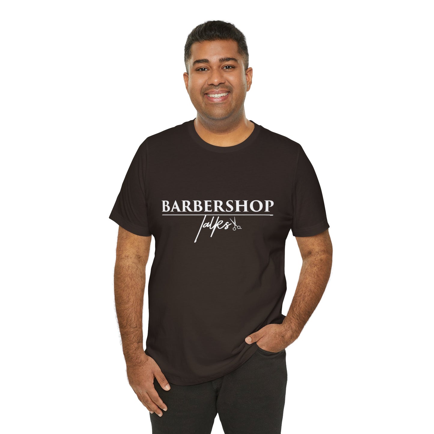 Barbershop Talk Tee — Casual Barber Shop Graphic T-Shirt