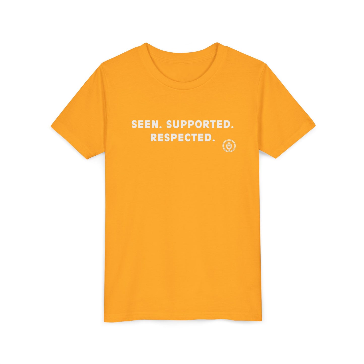 Seen. Supported. Respected. Youth Tee — Empowerment Kids Short Sleeve Shirt
