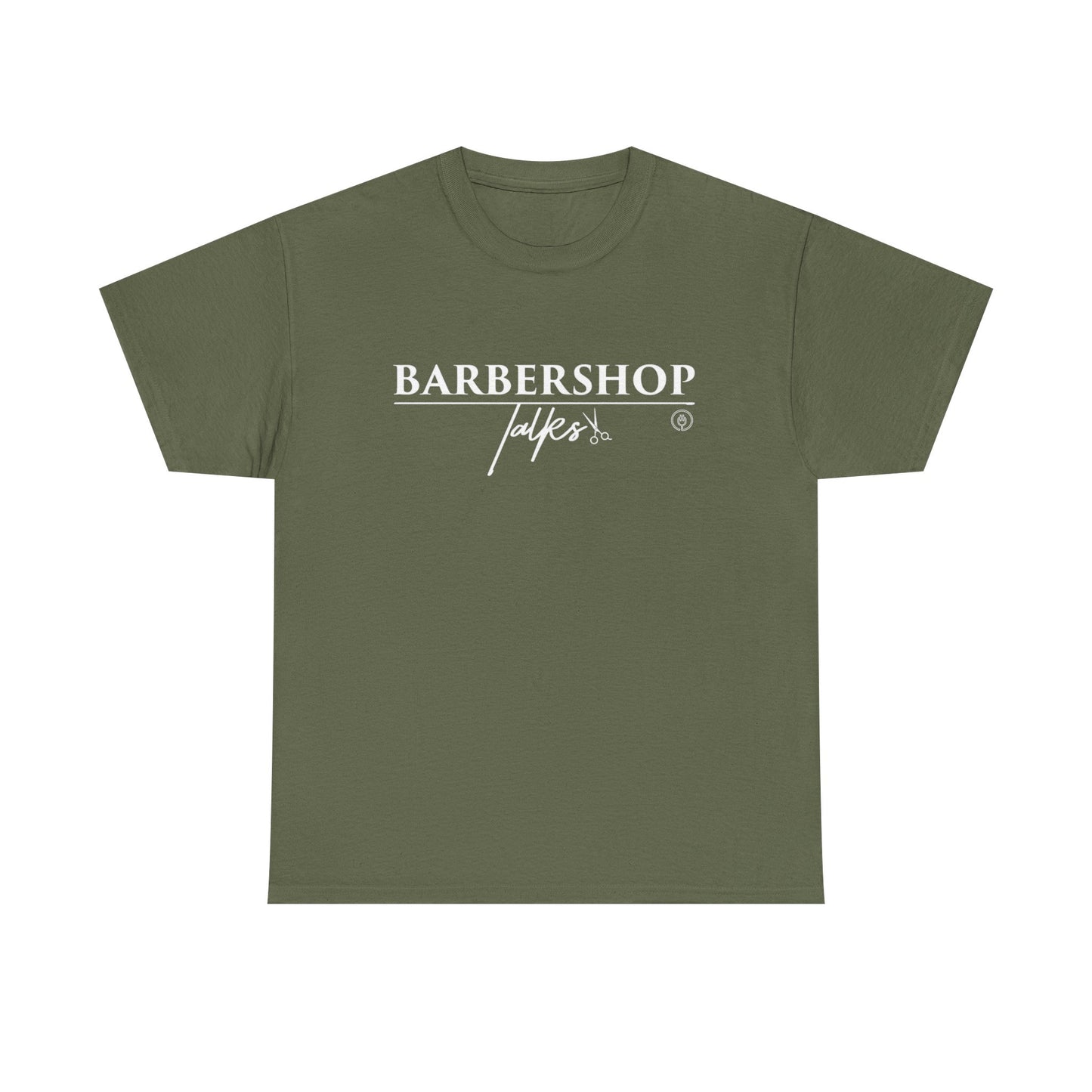 Barbershop Talk Logo White Shirt