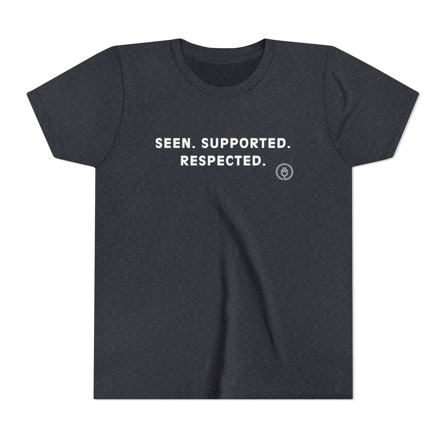 Seen. Supported. Respected. Youth Tee — Empowerment Kids Short Sleeve Shirt