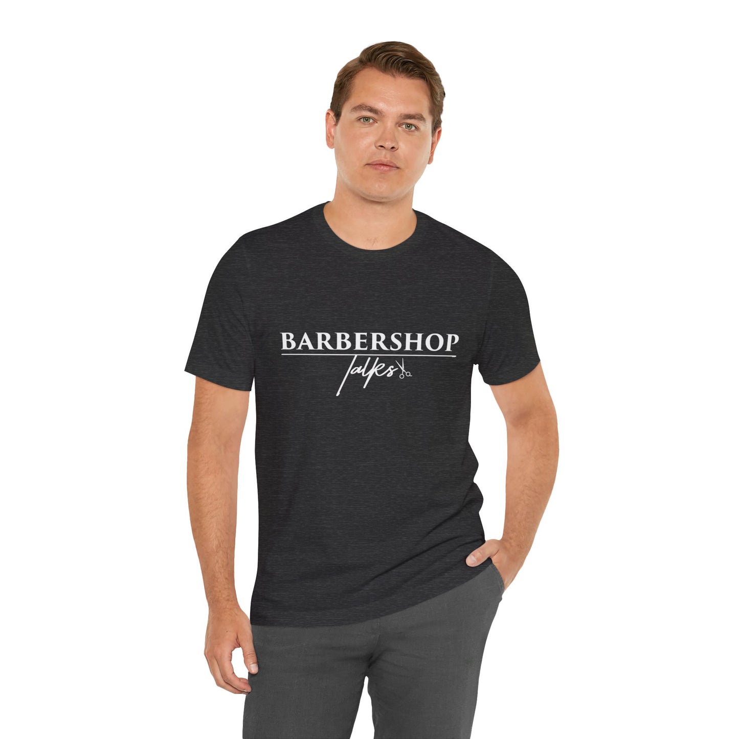 Barbershop Talk Tee — Casual Barber Shop Graphic T-Shirt