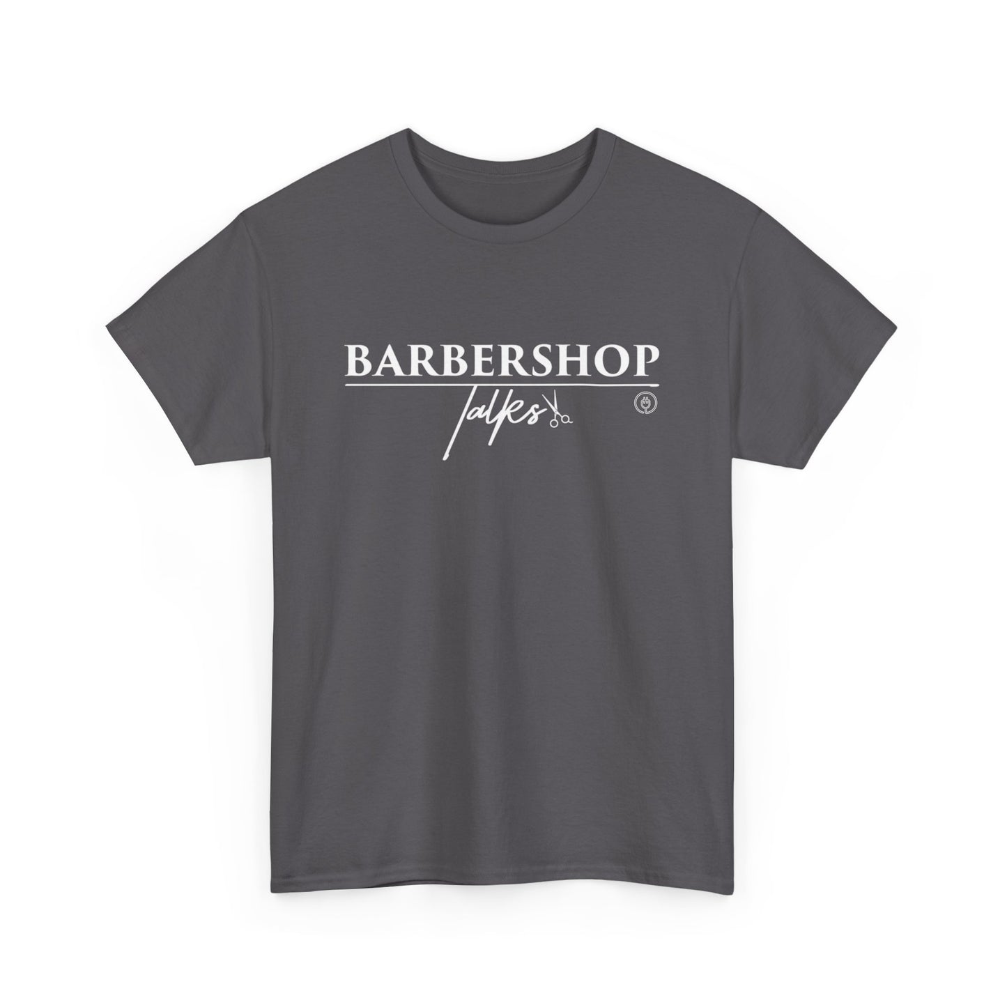 Barbershop Talk Logo White Shirt