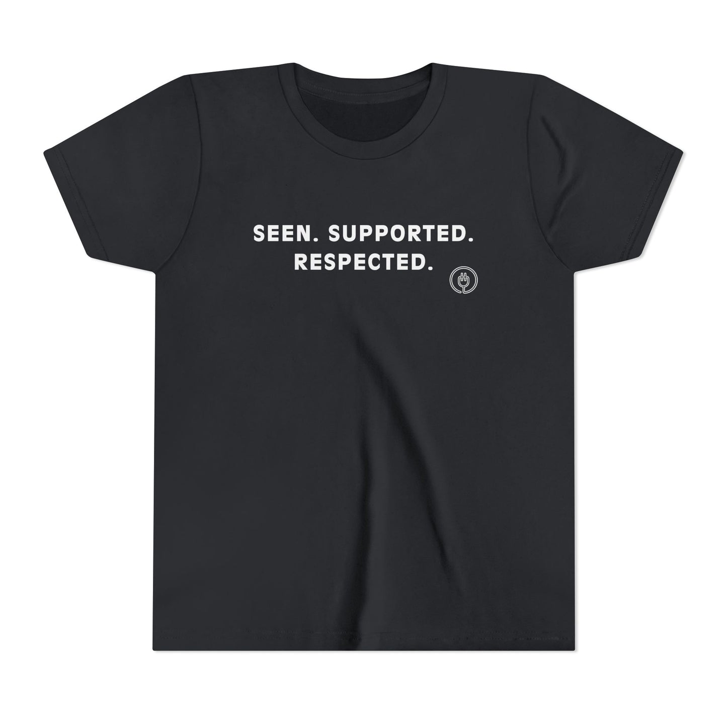 Seen. Supported. Respected. Youth Tee — Empowerment Kids Short Sleeve Shirt