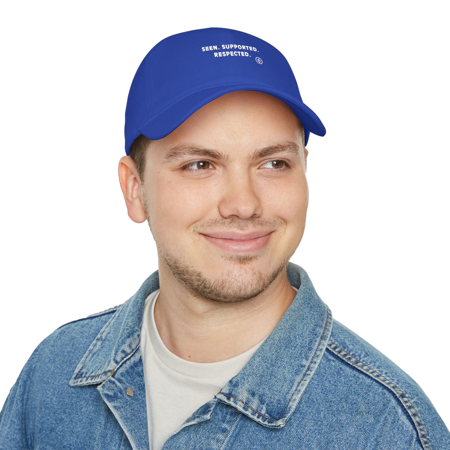 Seen. Supported. Respected. Low Profile Baseball Cap — Empowerment Statement Hat