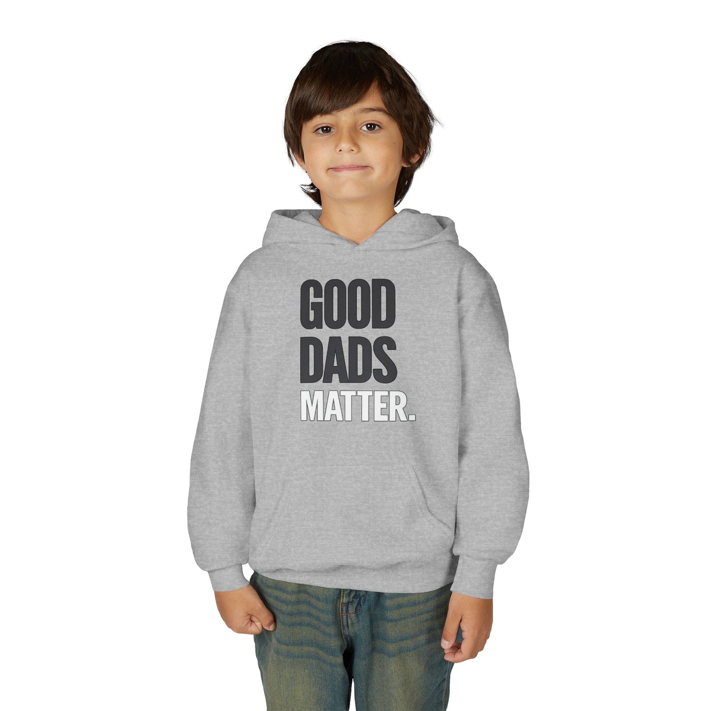 Good Dads Matter. Black and White Youth Hoodie
