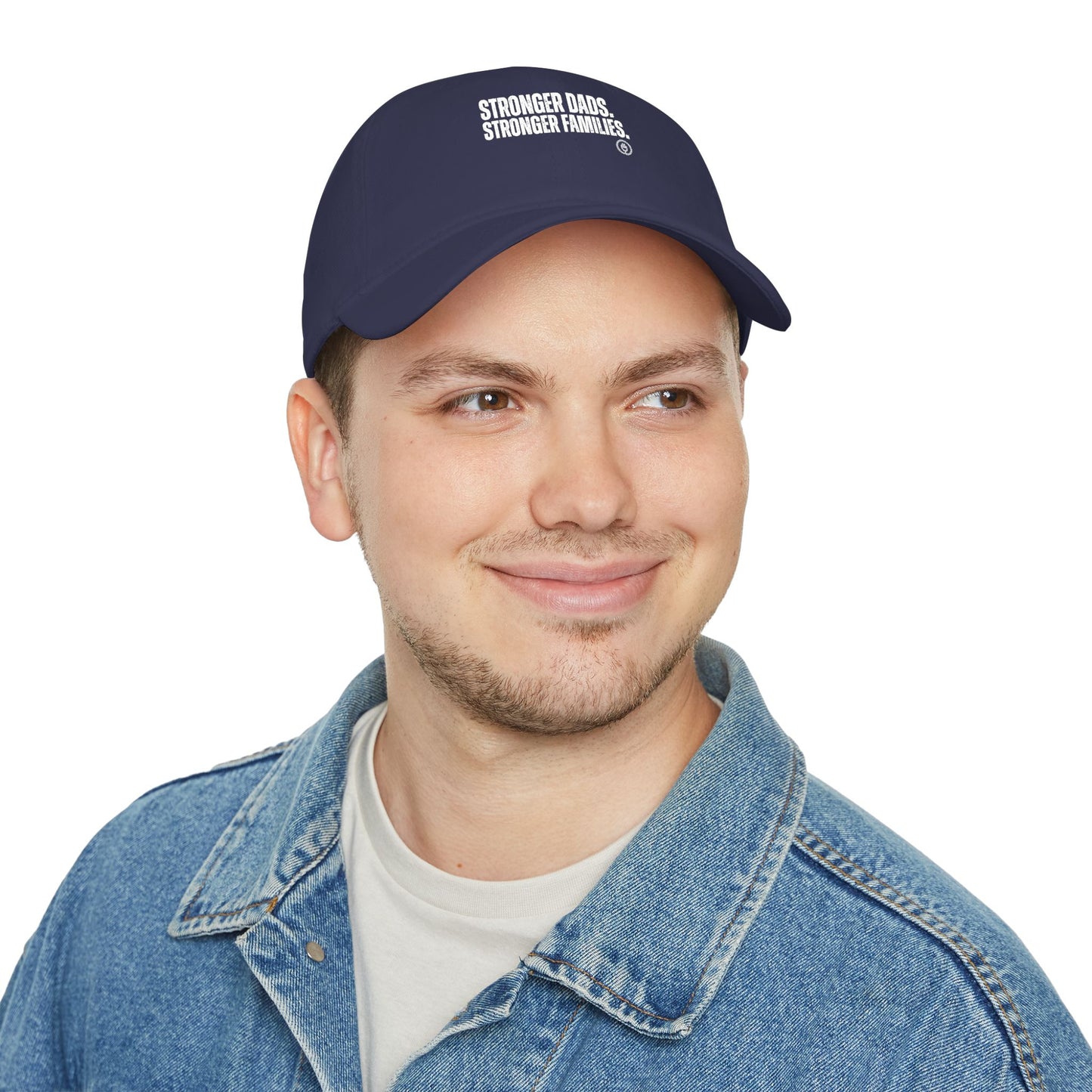Dad Strength Baseball Cap — "Stronger Dads, Stronger Families." Red Low-Profile Hat