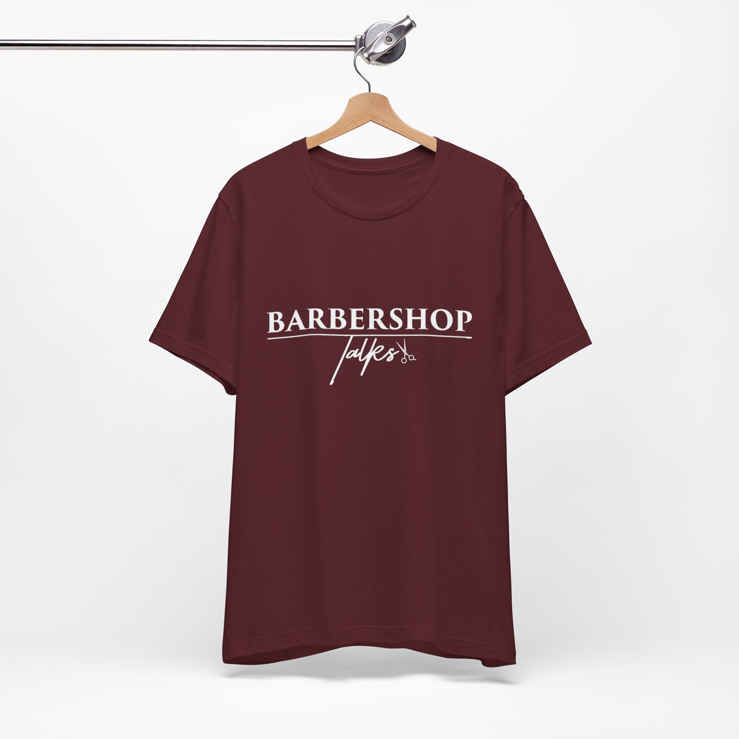 Barbershop Talk Tee — Casual Barber Shop Graphic T-Shirt