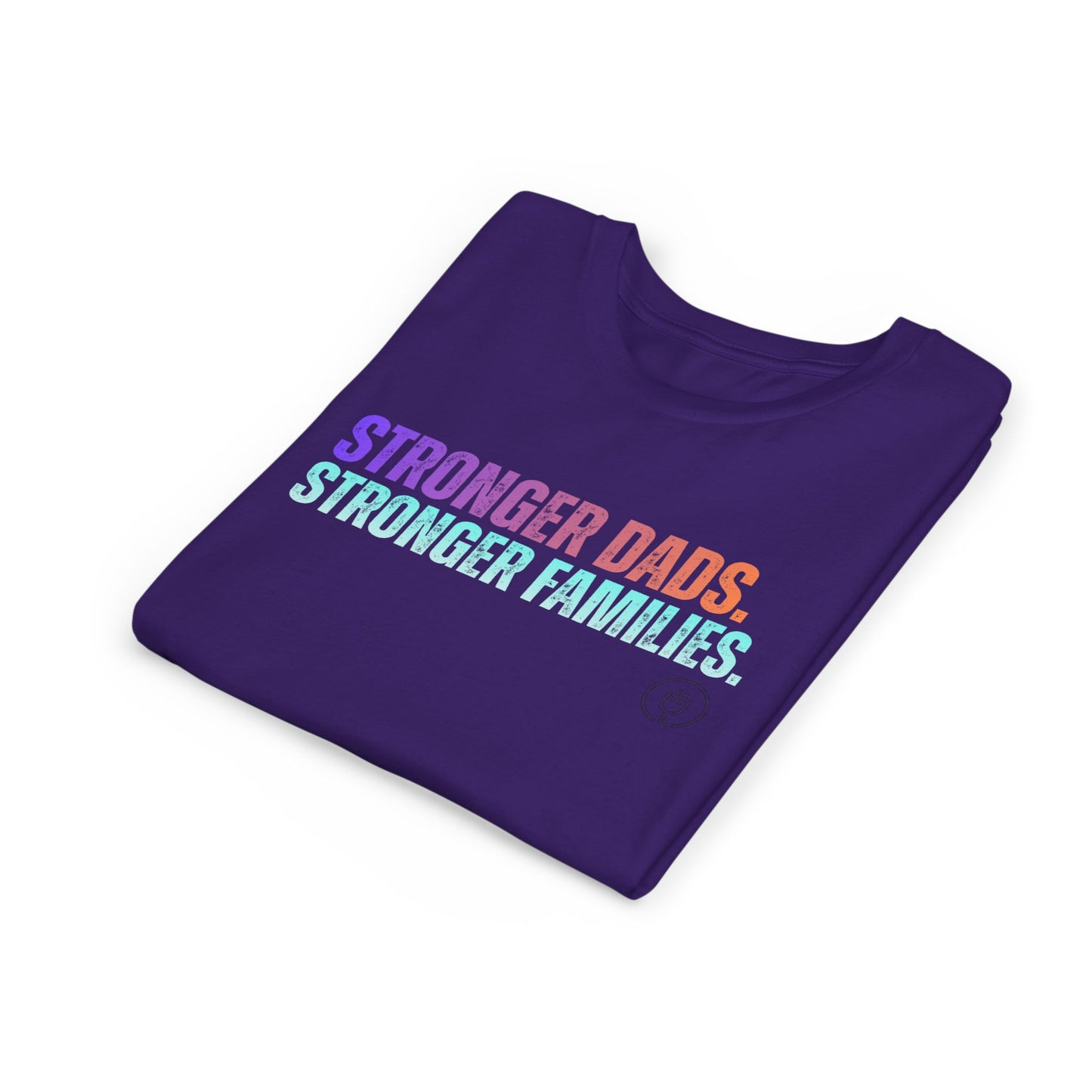 Youth Tee — "Stronger Dads. Stronger Families." Pastel Gradient Kids Shirt