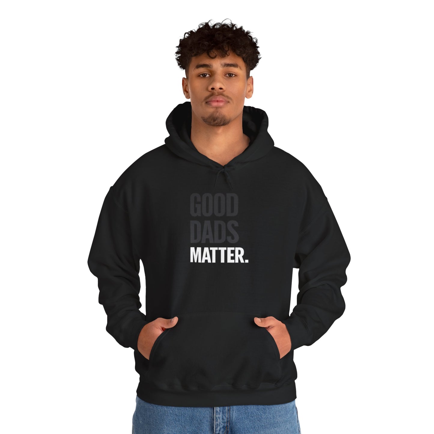 Good Dads Matter Black & White Adult Hoodie