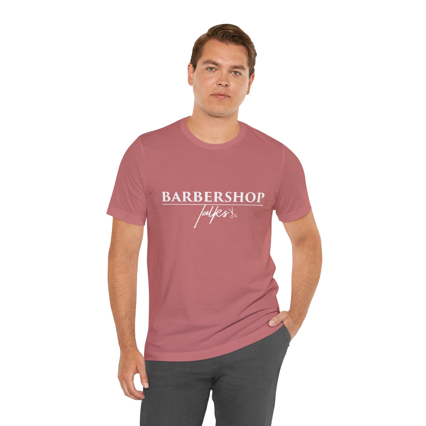 Barbershop Talk Tee — Casual Barber Shop Graphic T-Shirt