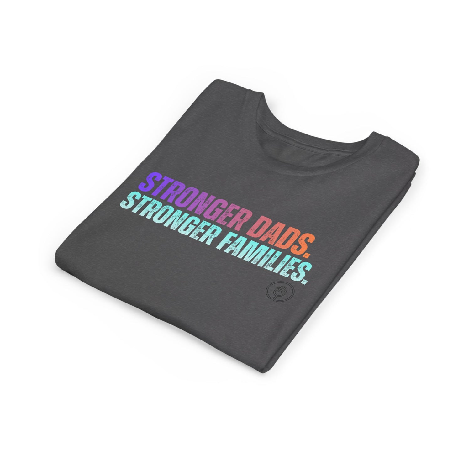 Youth Tee — "Stronger Dads. Stronger Families." Pastel Gradient Kids Shirt