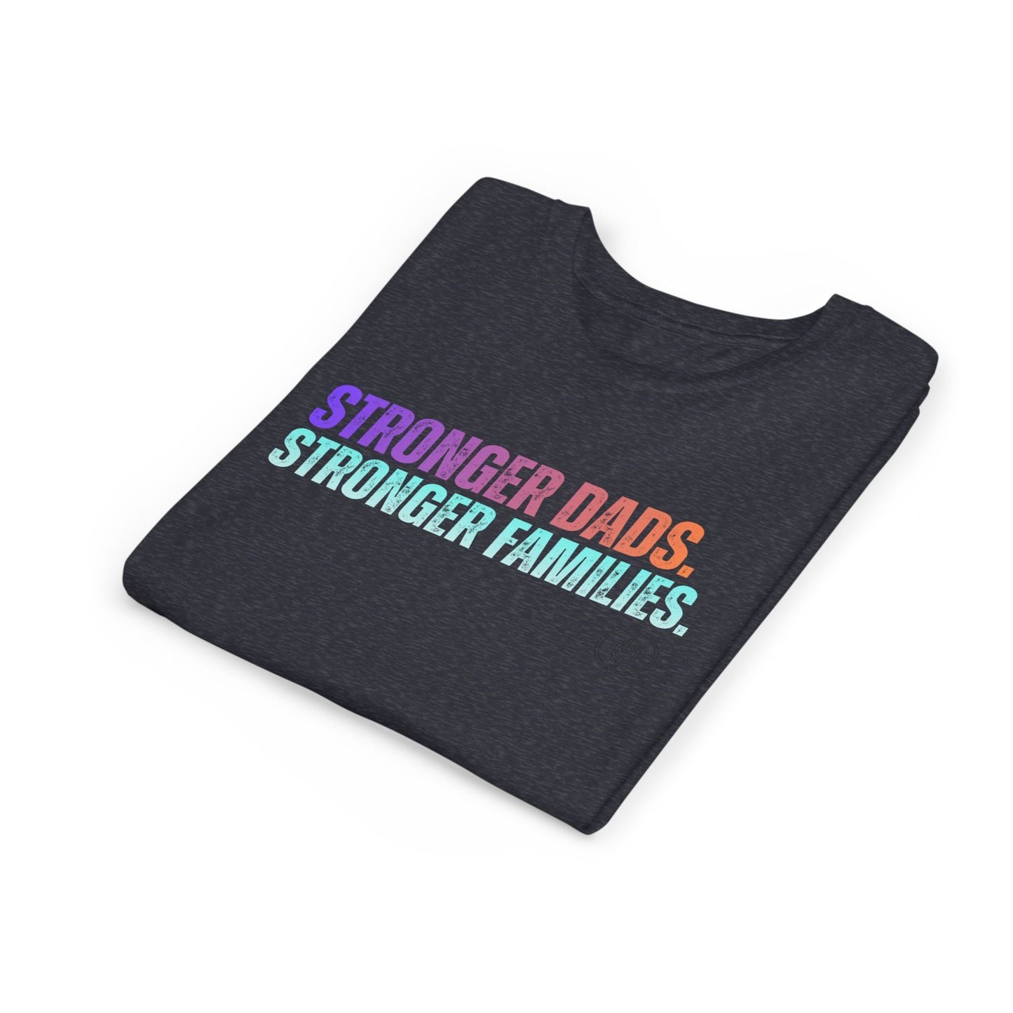 Youth Tee — "Stronger Dads. Stronger Families." Pastel Gradient Kids Shirt