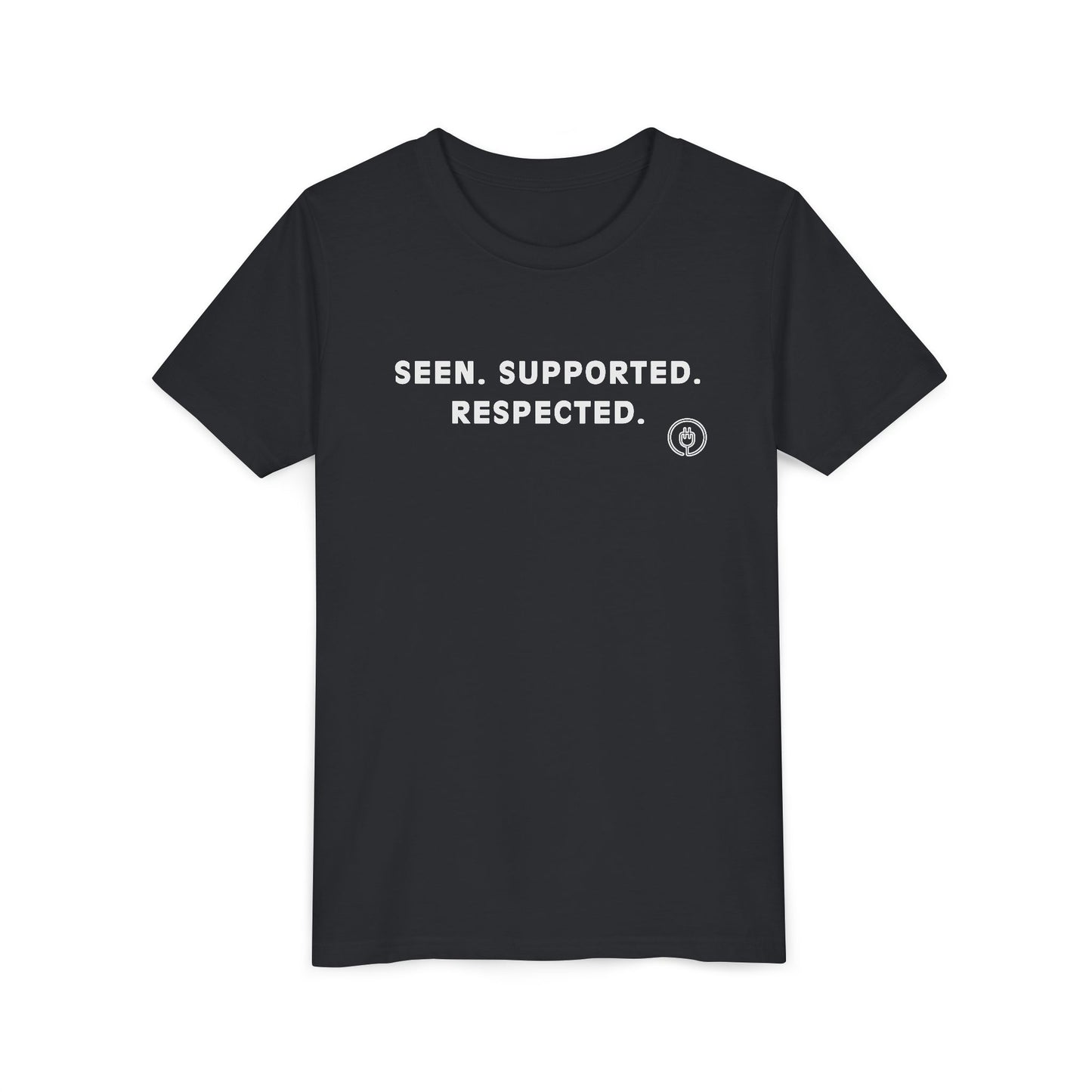 Seen. Supported. Respected. Youth Tee — Empowerment Kids Short Sleeve Shirt