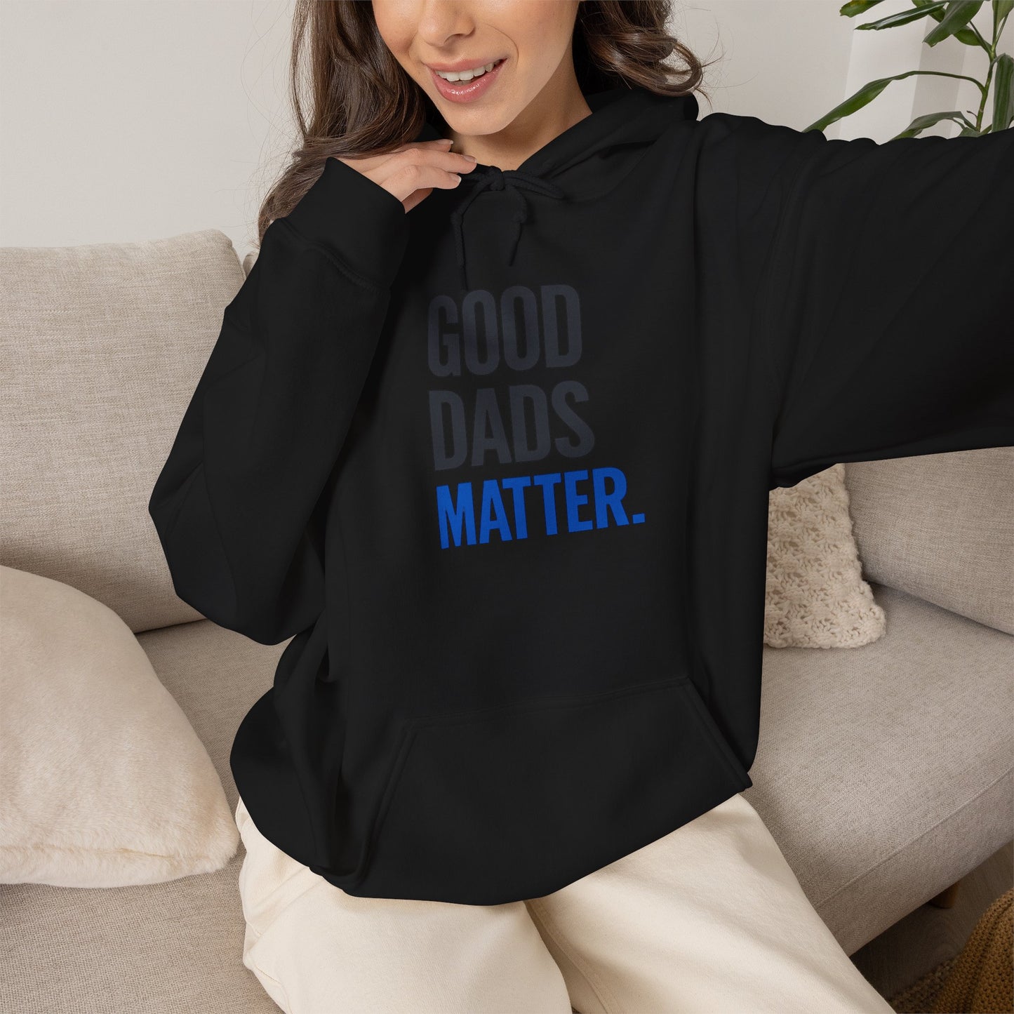 Good Dads Matter Black & Blue Adult Hoodie