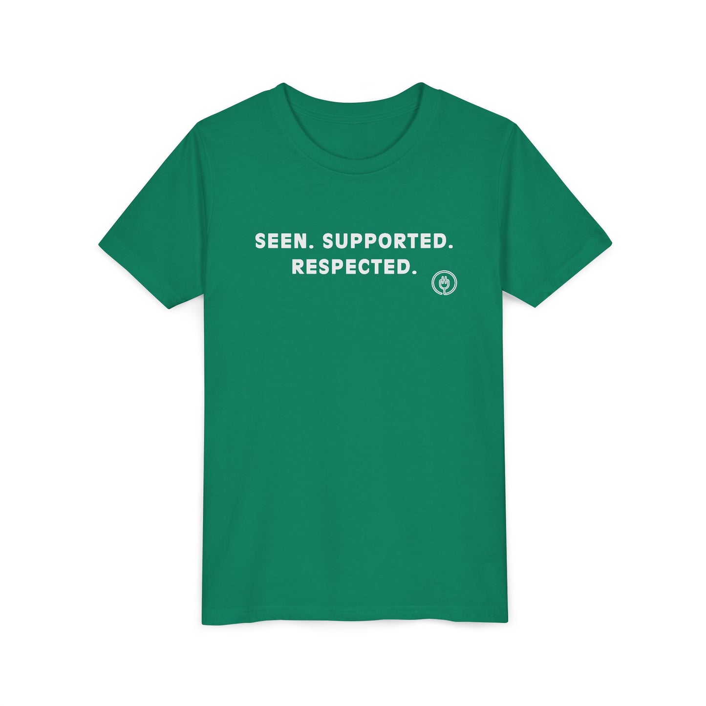 Seen. Supported. Respected. Youth Tee — Empowerment Kids Short Sleeve Shirt