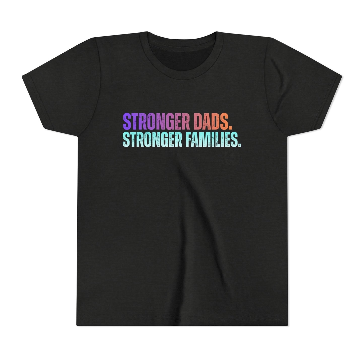 Youth Tee — "Stronger Dads. Stronger Families." Pastel Gradient Kids Shirt