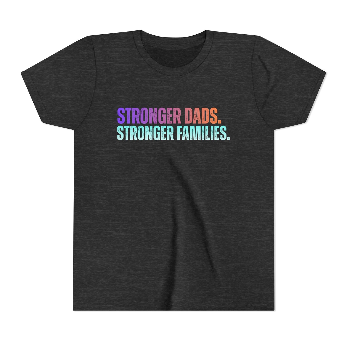 Youth Tee — "Stronger Dads. Stronger Families." Pastel Gradient Kids Shirt