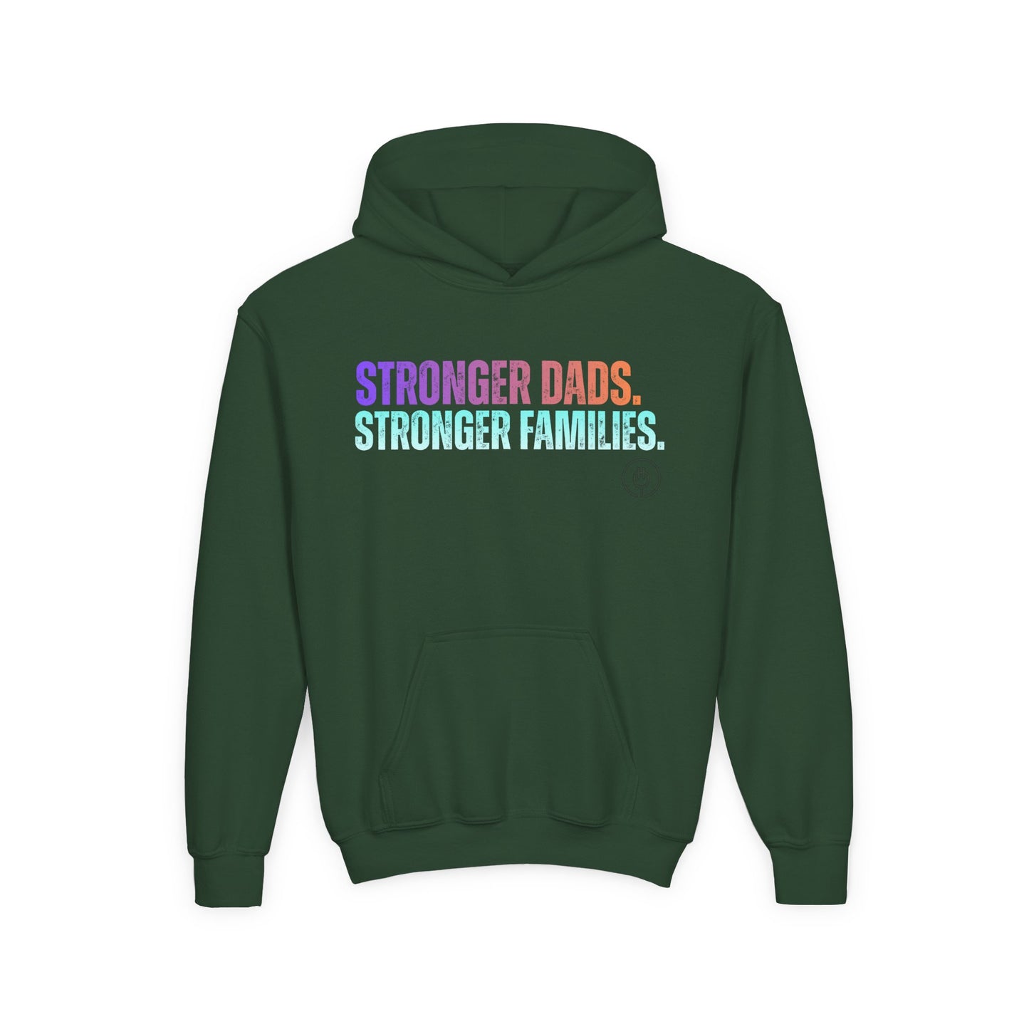 Youth Hoodie - "Stronger Dads. Stronger Families." Pastel Empowerment Pullover