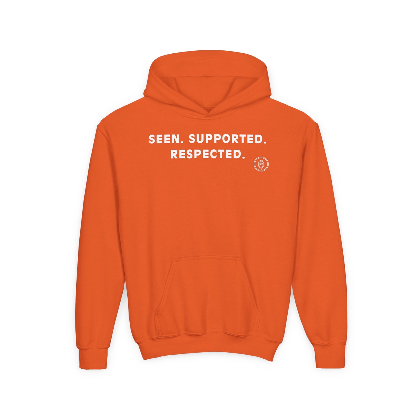 Youth Hoodie — "Seen. Supported. Respected." Empowerment Pullover