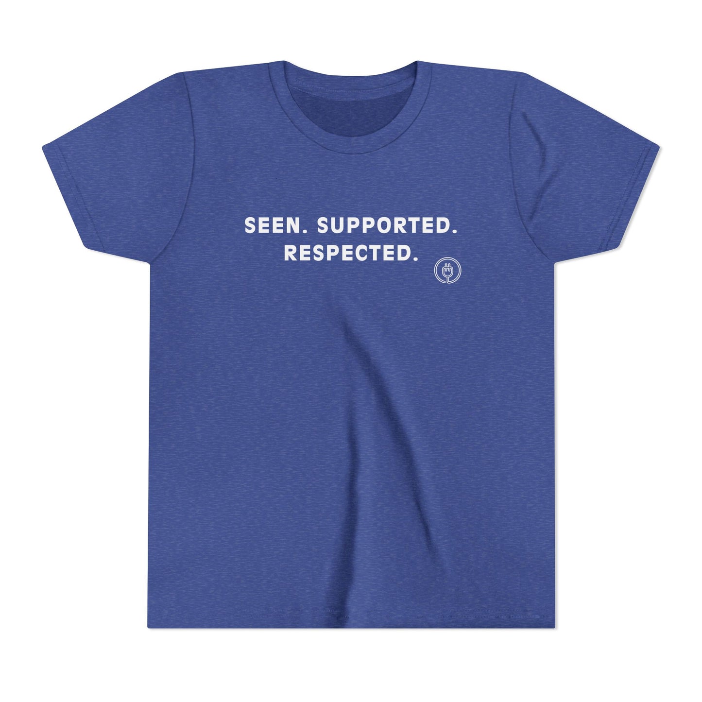 Seen. Supported. Respected. Youth Tee — Empowerment Kids Short Sleeve Shirt