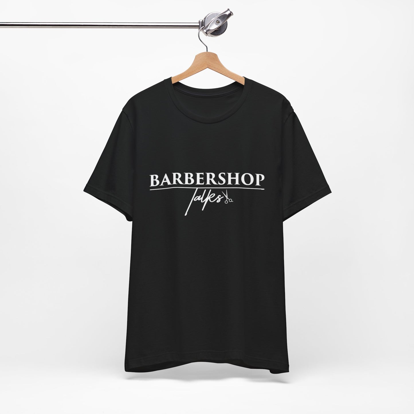 Barbershop Talk Tee — Casual Barber Shop Graphic T-Shirt