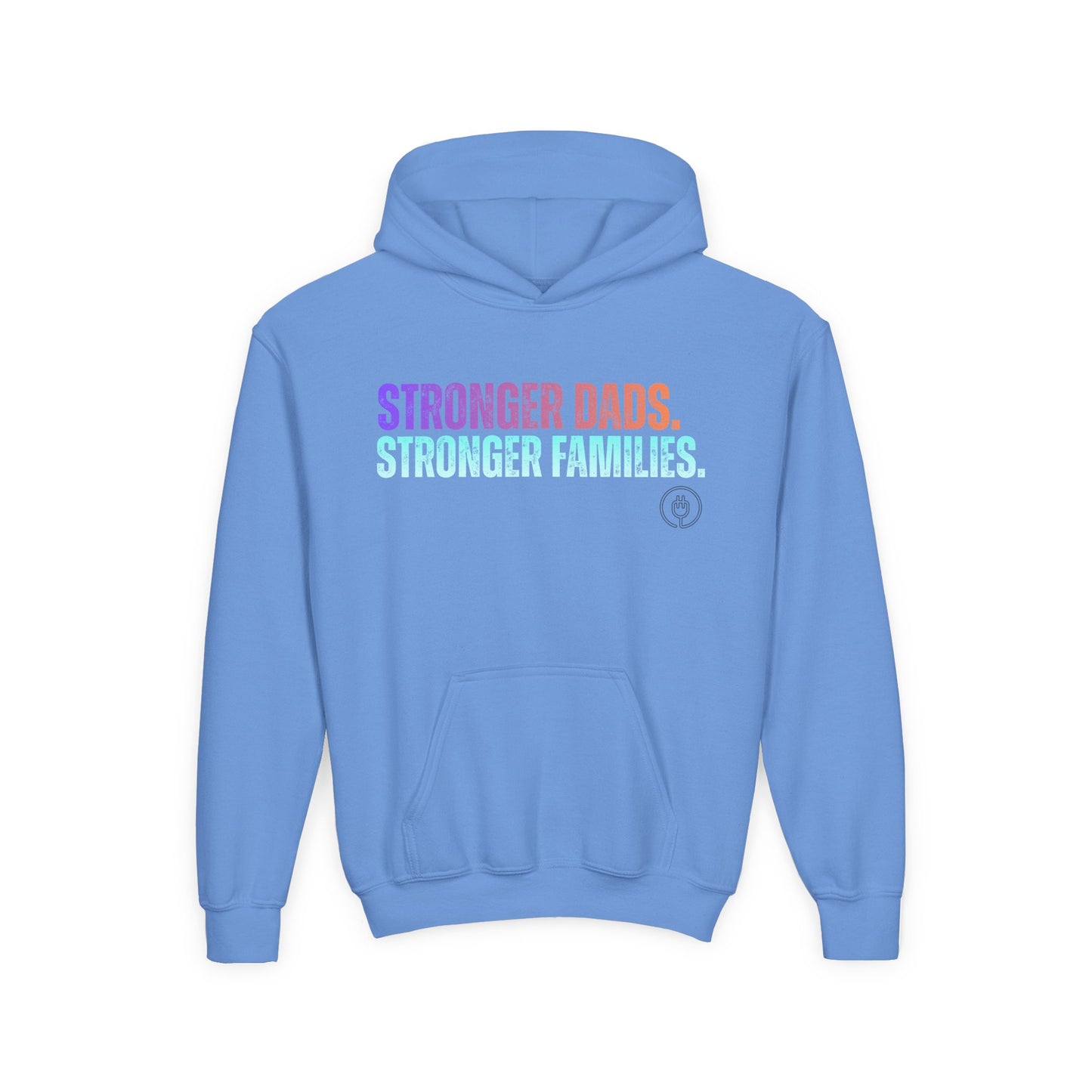 Youth Hoodie - "Stronger Dads. Stronger Families." Pastel Empowerment Pullover