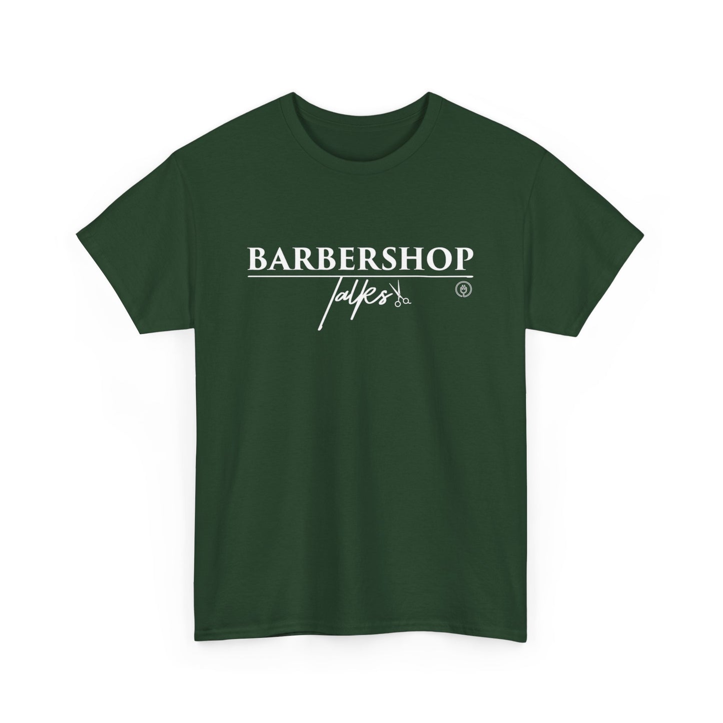 Barbershop Talk Logo White Shirt