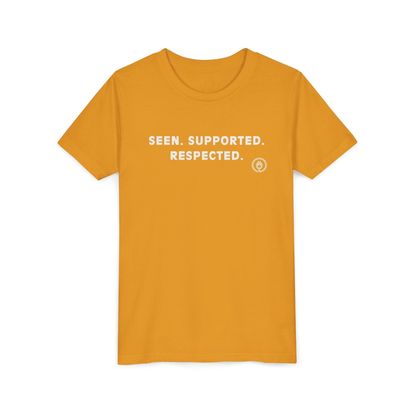Seen. Supported. Respected. Youth Tee — Empowerment Kids Short Sleeve Shirt