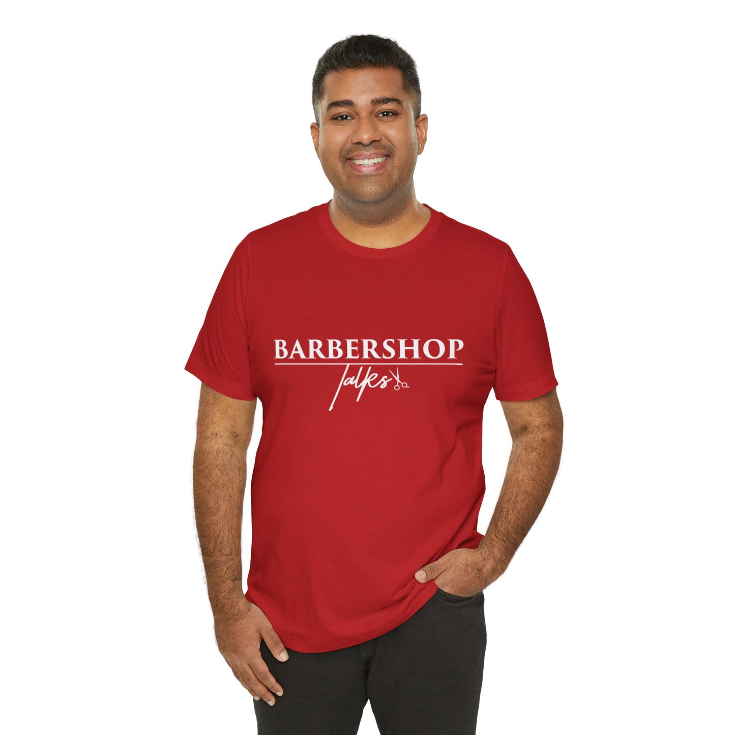 Barbershop Talk Tee — Casual Barber Shop Graphic T-Shirt