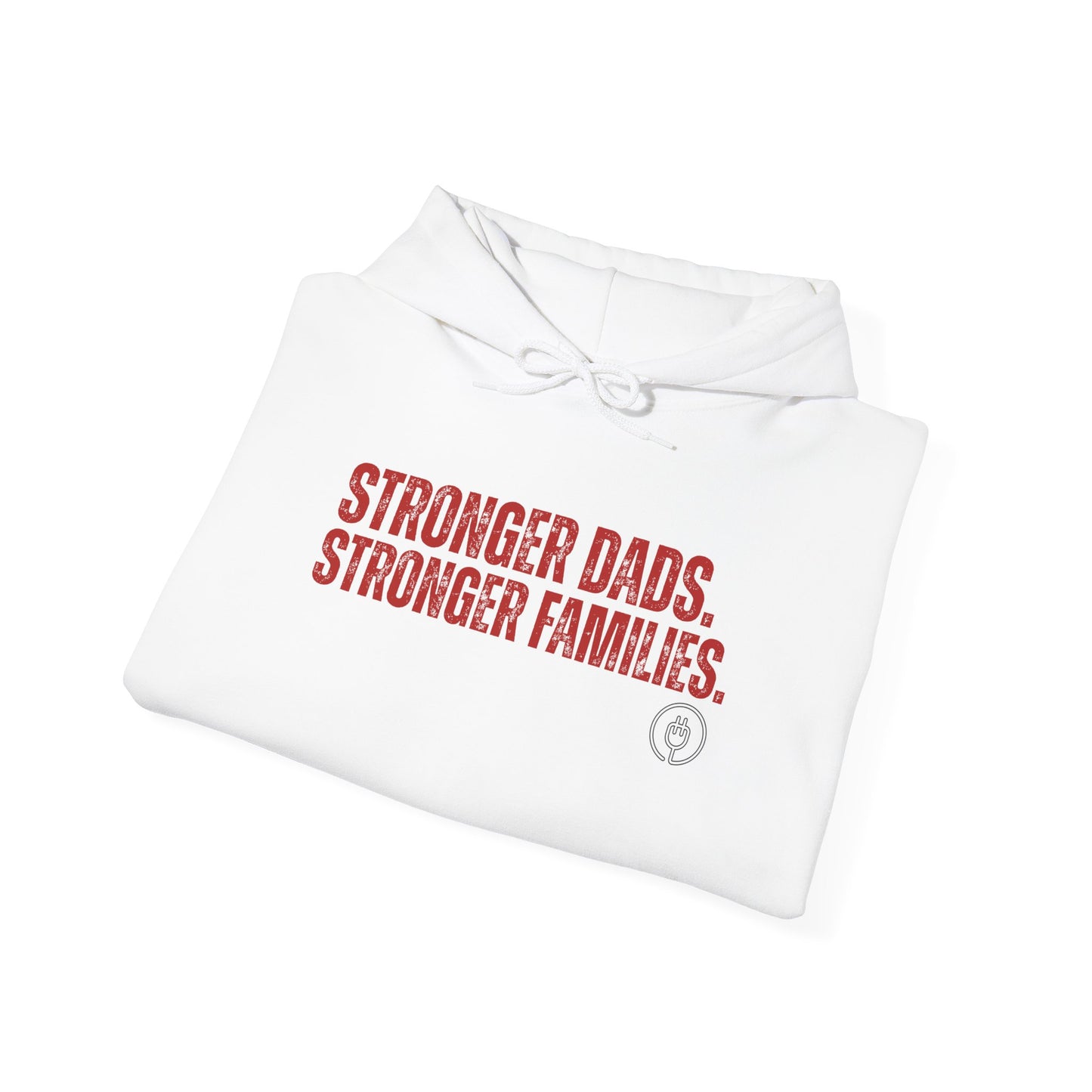 Stronger Dads. Stronger Families. Red Letters Adult Hoodie