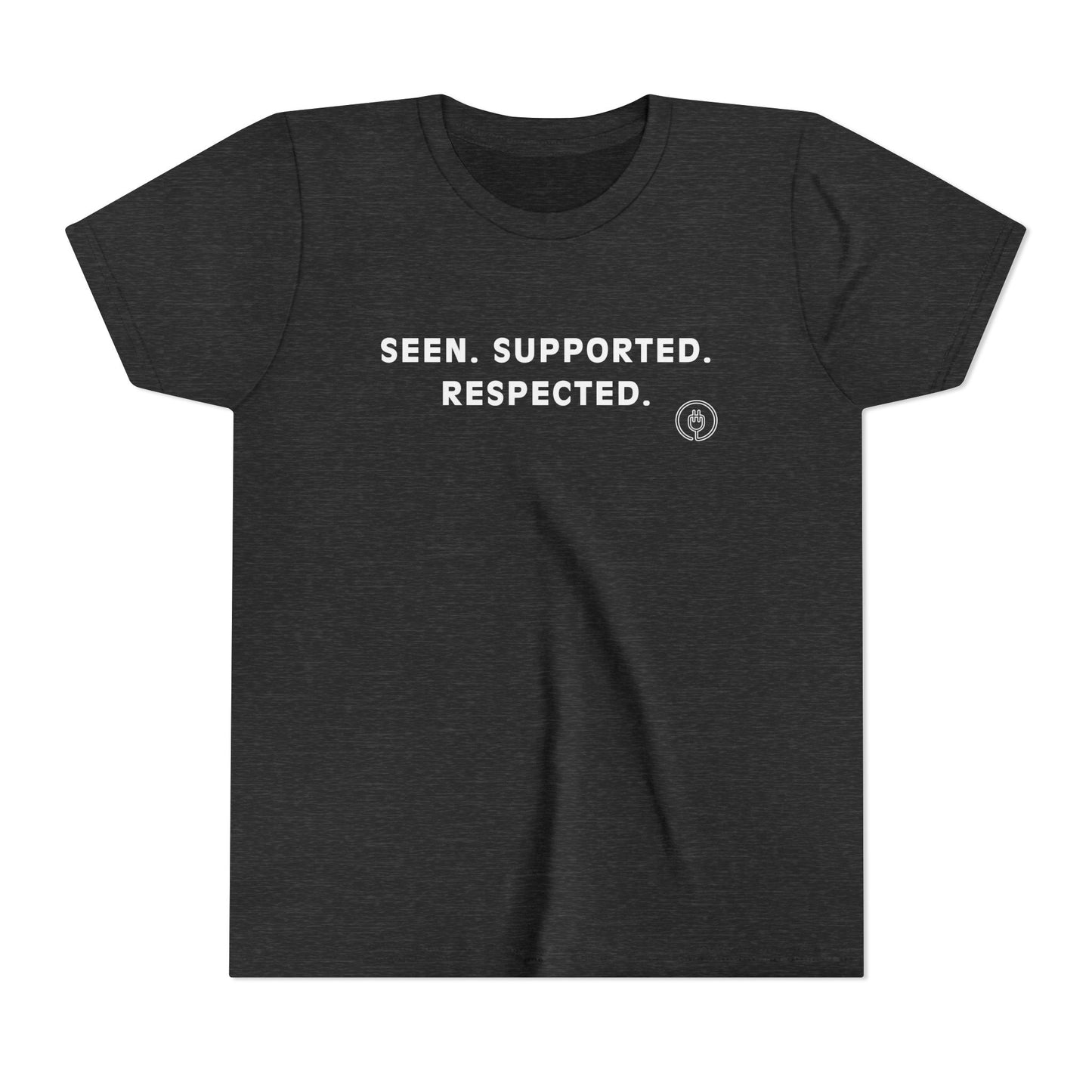 Seen. Supported. Respected. Youth Tee — Empowerment Kids Short Sleeve Shirt
