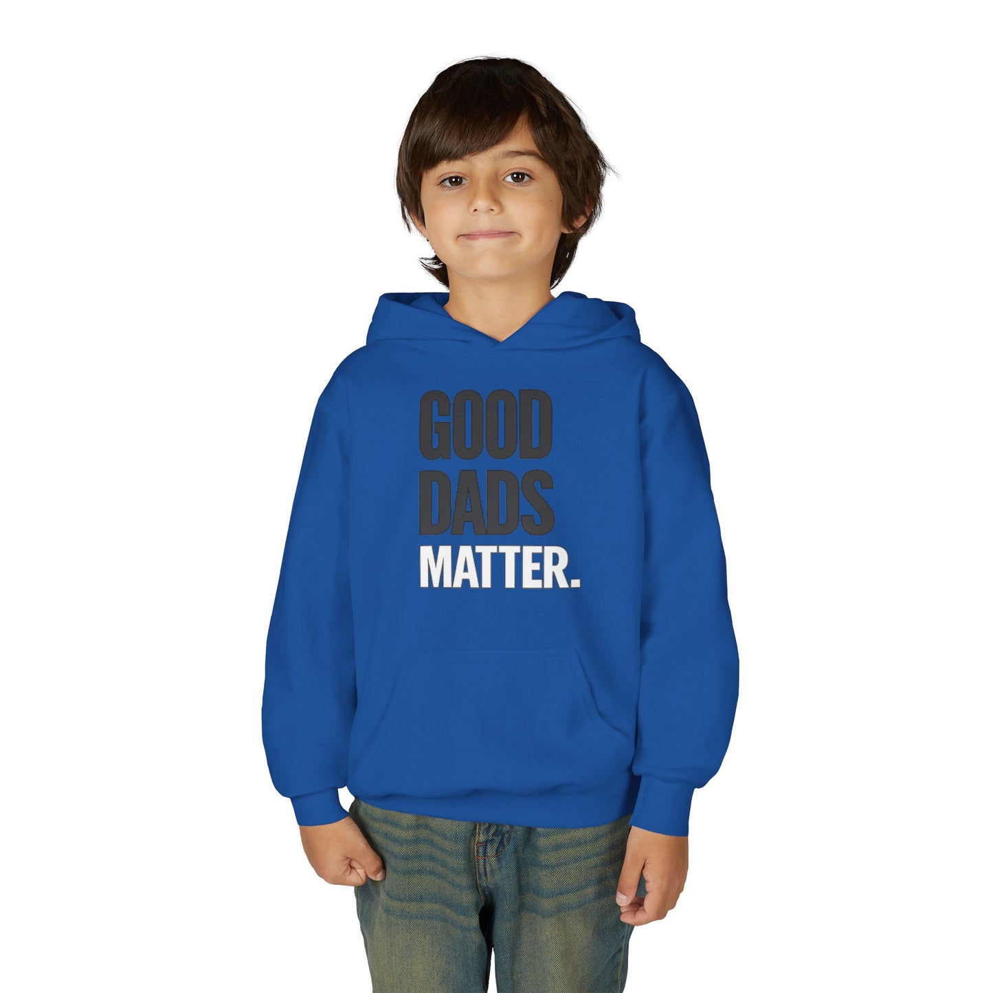Good Dads Matter. Black and White Youth Hoodie
