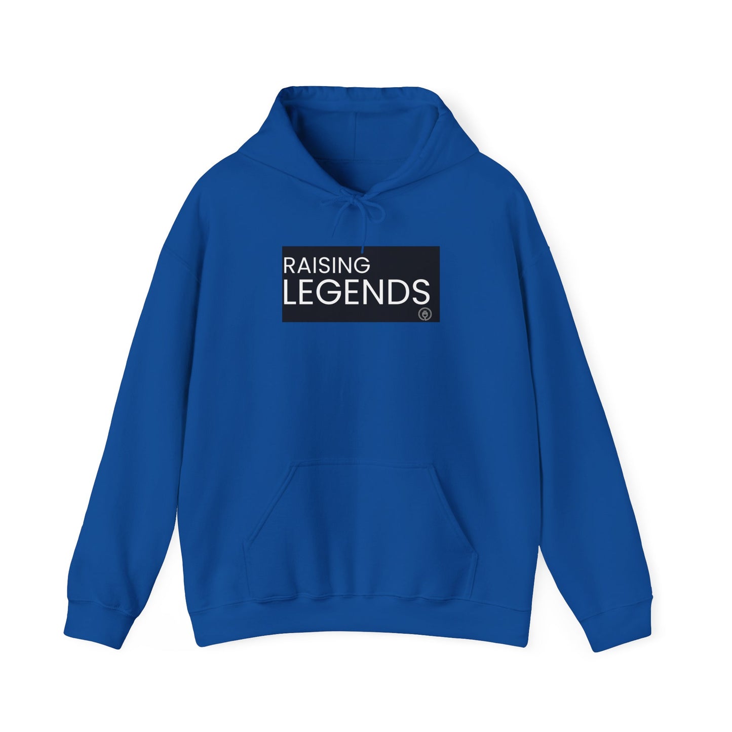 Raising Legends Hoodie - Bold Black Box Text Sweatshirt for Parents & Mentors