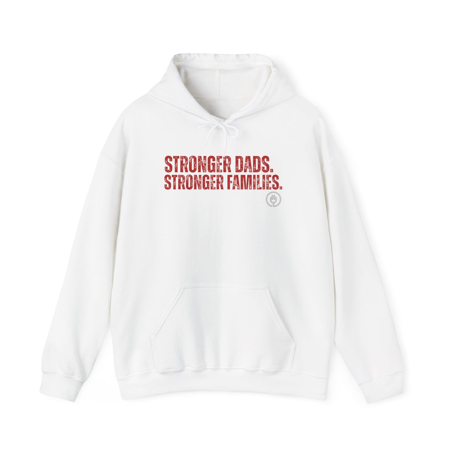 Stronger Dads. Stronger Families. Red Letters Adult Hoodie