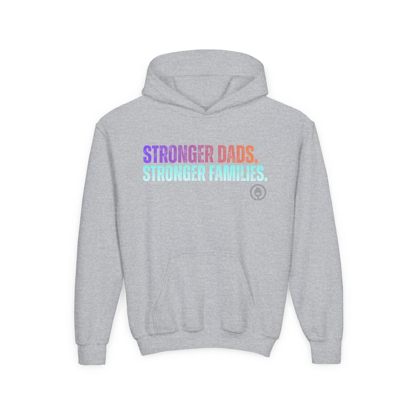 Youth Hoodie - "Stronger Dads. Stronger Families." Pastel Empowerment Pullover
