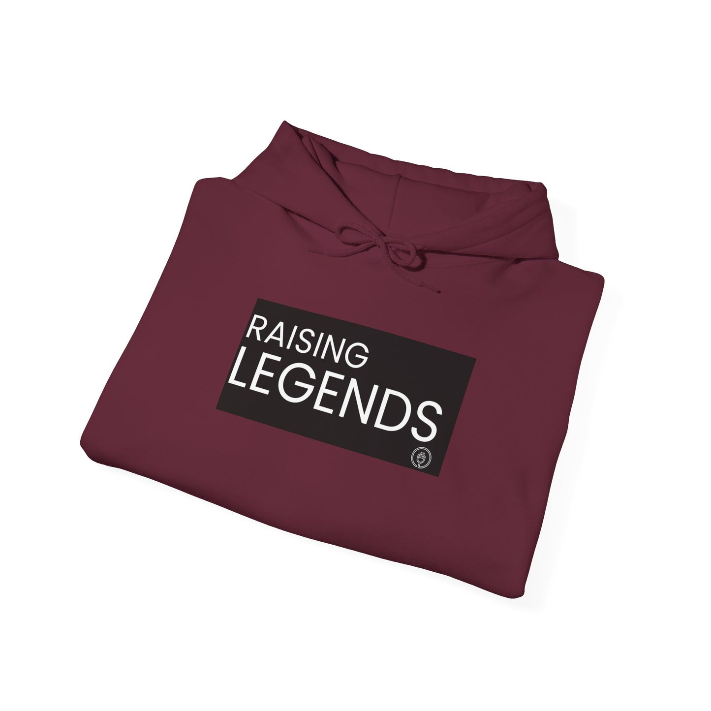 Raising Legends Hoodie - Bold Black Box Text Sweatshirt for Parents & Mentors