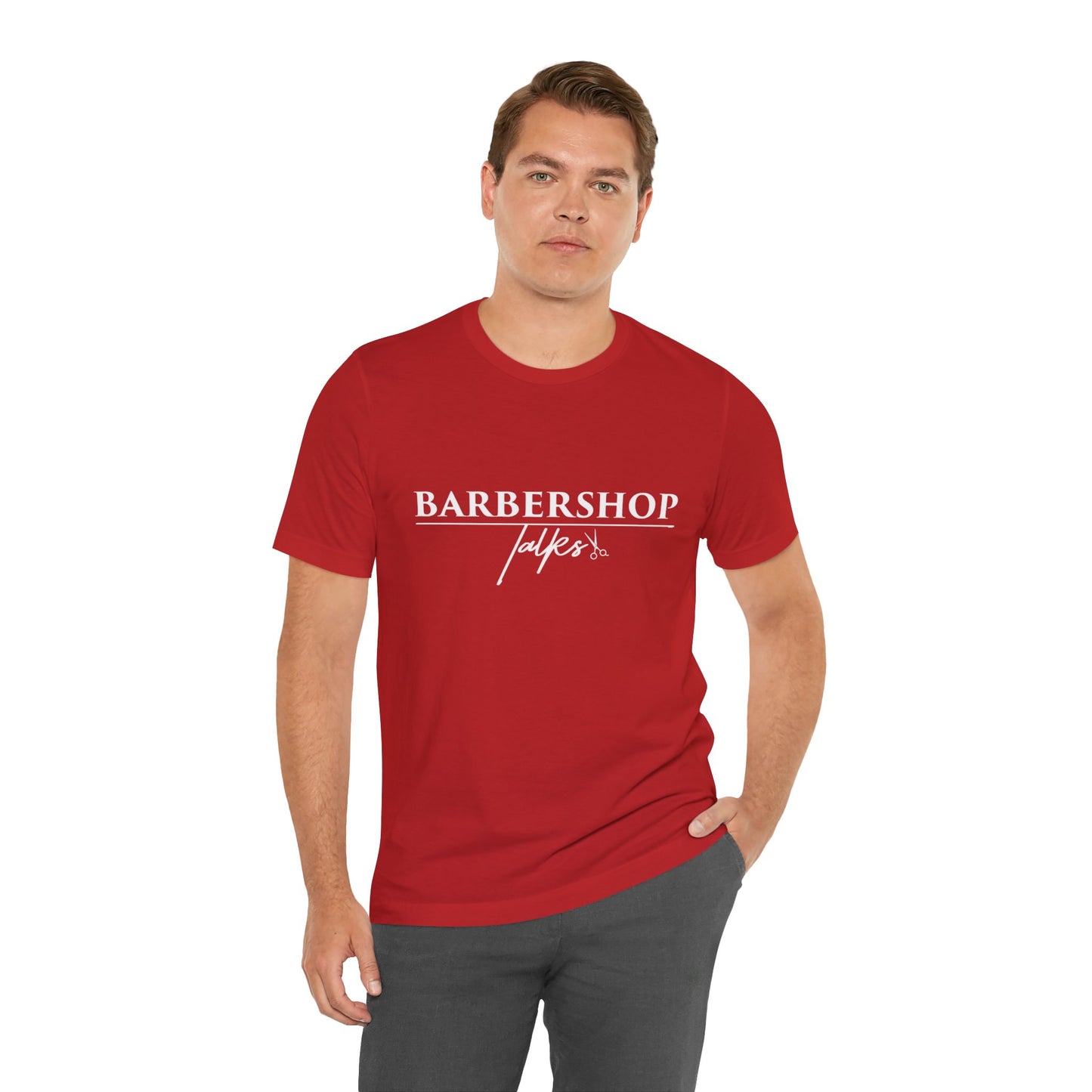 Barbershop Talk Tee — Casual Barber Shop Graphic T-Shirt