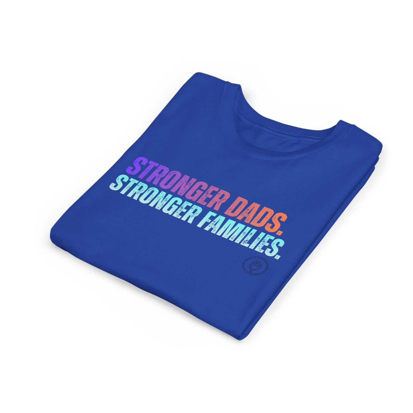 Youth Tee — "Stronger Dads. Stronger Families." Pastel Gradient Kids Shirt