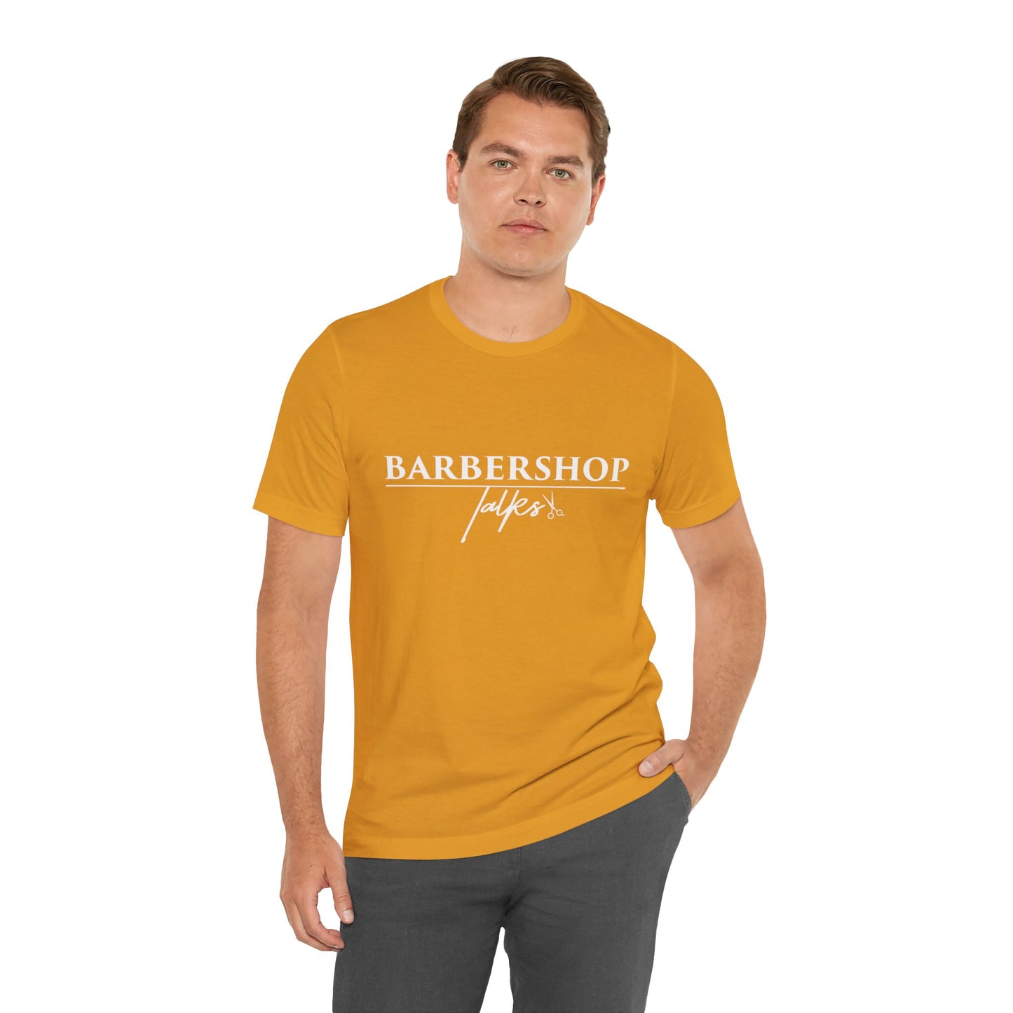 Barbershop Talk Tee — Casual Barber Shop Graphic T-Shirt